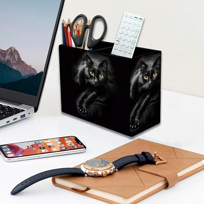 Pen Holder, Pencil Case, Makeup Brush Storage Box, Tableware Storage Box, Suitable for Office Or Home Item Organizing Stand - Cat