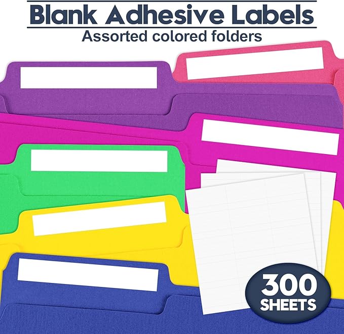 240 Pack Colored File Folders, Letter Size Paper Folders with 1/3-Cut Tabs & Blank Labels, 8.5" x 11" Bulk Durable File Folders for Office/Business/School/Law Firms Use