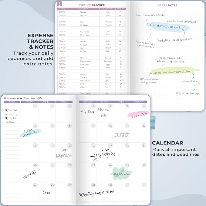 Clever Fox Bi Weekly Budget Planner – Undated Financial Organizer Book – Expense Tracker, Budgeting & Bill Notebook, A5 (Periwinkle)