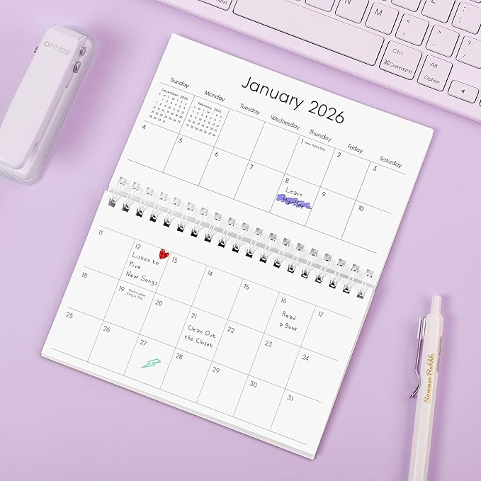 KONVINIT Pocket Calendar 2025-2027, Small Pocket Calendar 2026 for Purse - 3.5”×6.5” - Runs from July 2025 until December 2027, 2026 Planner with Coil for Organizing