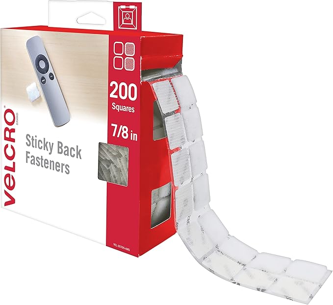 VELCRO Brand Mounting Squares 200pk 7/8" White & Dots with Adhesive 250 Sets White and Black Assorted for Teacher Supplies