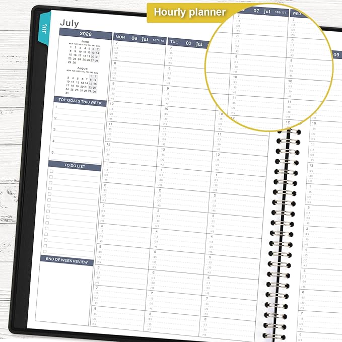 Appointment Book 2026-2027 - Appointment Planner 2026-2027 from July 2026 - June 2027, 2026-27 Weekly Appointment Book with Colorful Tabs, 9" x 11", Daily/Hourly Planner, 15-Minute Increments