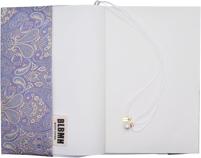 BLBMH 5x8 Book Cover | Handmade Non-Stretch Fabric Sleeve with Bookmark | for Paperback Bible Journal | Privacy Reading Gift for Women - HY Purple