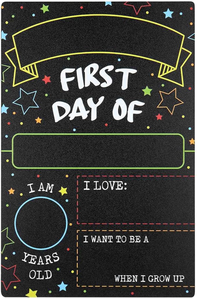 First Day Last Day of School Chalkboard Double Sided Sign - 12" x 7.9"