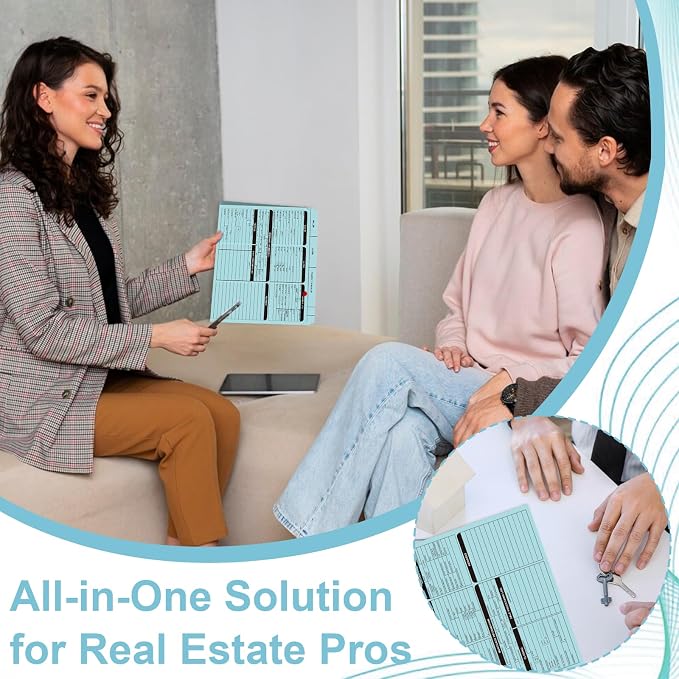25 Sheets Blue Real Estate Listing Folder Letter Size Real Estate Transaction File Folders with Color-Coded Dots Right Panel List Estate Planning Document Folder Realtor Supplies for Organizing