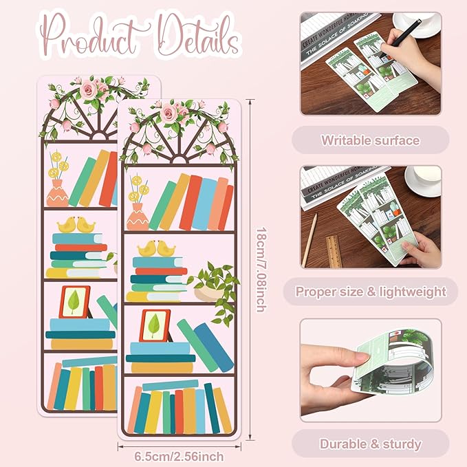 200-Piece Book Tracker Bookmarks - Double-Sided Reading List Page Markers - Cute Bookmarks for Women, Students & School Supplies