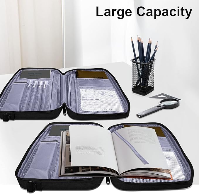 Bible Cover for Men Women, Zippered Bible Carrying Case Bible Protective Bag with Handle and Adjustable Shoulder Strap, Bible Bag for Women Men Kids (Black)