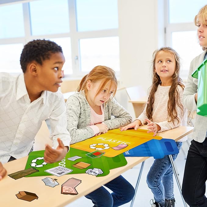 Crtiin 66 Pcs Earth Day Learn to Recycle Activity Set for Kids Classroom Earth Day Activities Kit Bulletin Board Educational Learning Activities Earth Day Decorations for School