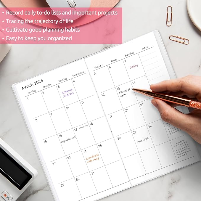 Pocket Calendar 2025-2027, Floral Pocket Calendar -3.7" x 6.7" - Runs from July 2025 until December 2027, Calendar Planner for Purse with PVC Cover for Planning, Organizing and Office