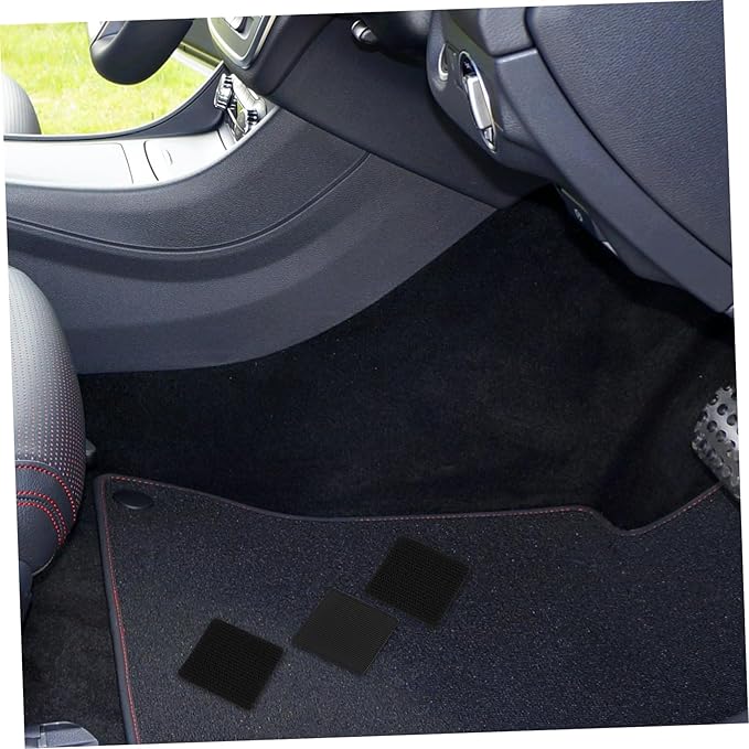 Cabilock 10sets Heavy Duty Hook and Adhesive Tape for Car Floor Mats High-Temperature Resistant Easy Installation Fit for Suvs and Vehicles