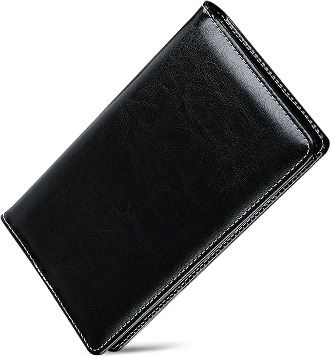 Leather Professional Business Card Holder Organizer Book - 300 Card Capacity Premium PU Folder with Soft Cover, Name Card Credit Cards Binder for Men/Women, Elegant Black