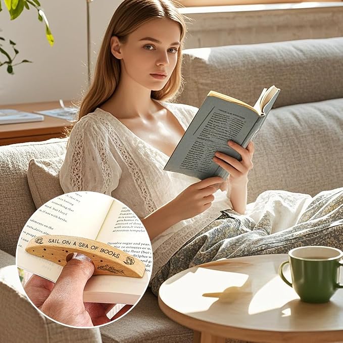 Quimoy Book Page Holder for Reading,Thumb Books Page Holder, Books Reading Accessories Gifts for Book Lovers Teachers Students Friends