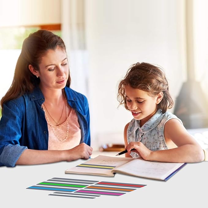 Guided Reading Strips/Colored Overlay/Highlight Strips/Highlighter/Bookmark/Assorted Colors Help with Dyslexia for Children and Teacher Supply Assistant (24 Pack)