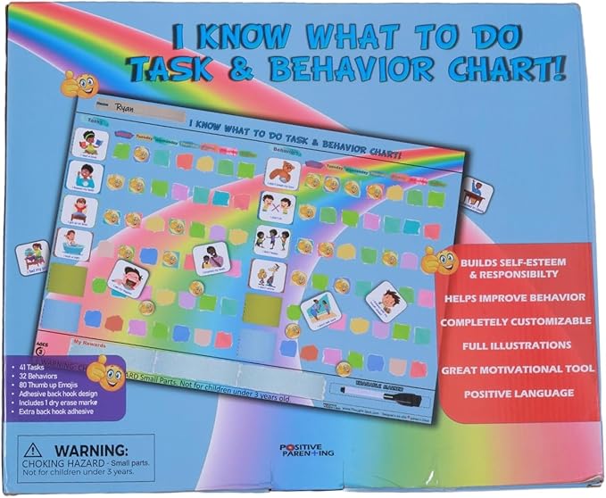 Thought-Spot Behavior Reward Chart for Kids | Chore & Behavior Chart with 41 Task Pieces, 32 Behavior Pieces & 80 Reward Pieces | Motivational Tool for Responsibility, Good Habits & Toddler Routine