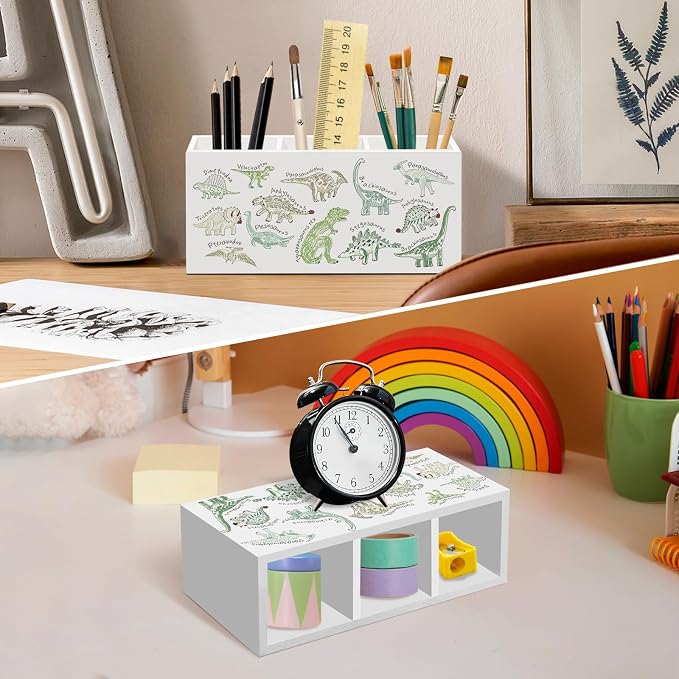 Boys Dinosaur Pen Pencil Holder for Desk, Kids Dino Office Desk Accessories, Dinosaur Pen Holders Organizer for Kids BoysKids Boys Toddler Room Classroom Bathroom Nursery Playroom