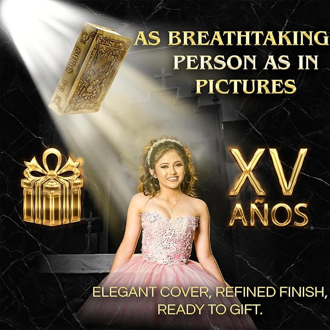 Quinceanera Biblia catolica en español Metalic Cover for XV años - Spanish Bible Large Print - Biblia en español letra Grande Quinceanera Decorations Quinceanera gifts - Quinceanera bible catholic