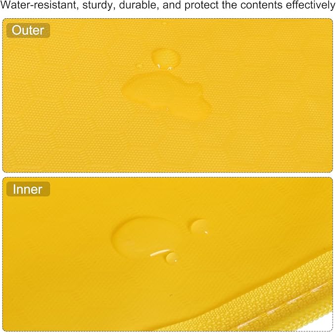 PATIKIL Waterproof Zipper File Bags, 10 Pack A4 Size Document Pocket Storage Organizer Pouch for Travel Office Supply, Yellow