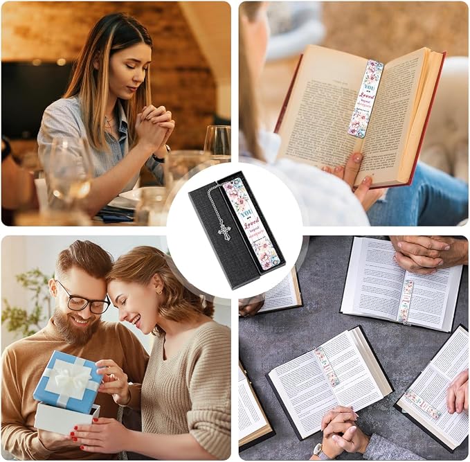 Metal Bible Verse Bookmarks Gifts, Christian Gifts for Women, Religious Motivational Book Marker for Friends Girl Sister Female Bookworms Book Club Religious Gift