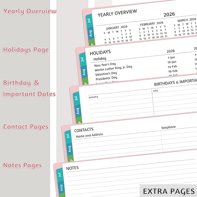 Appointment Book 2026-2027 - Appointment Planner with Weekly ＆ Monthly Spread, Jul 2026 - Jun 2027, 8.5’’ x 10.5’’, Large, 15 Minute Increments, 2026-2027 Daily Planner with Pockets, Tabs, thick paper
