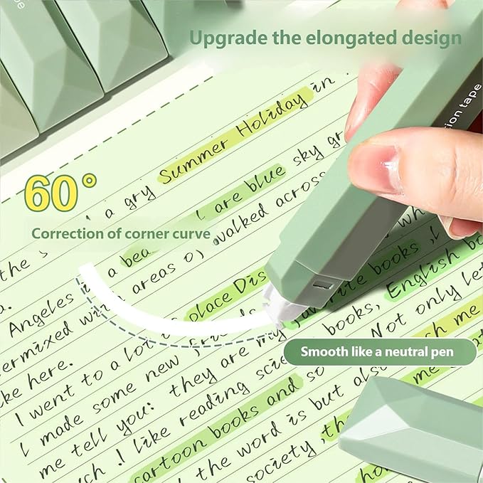 White Out Correction Tape, White Out Tapes, Correction Tapes with Lid, Tape RollerInstant CorrectionTapes, Cute CorrectionRollers Aesthetic Stationery for Students Stationery Supplies
