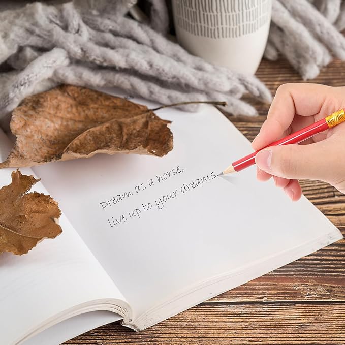 24 Pcs Mini Half Pencils Red Golf Pencils with Erasers Bulk 4 Inch Short Pre Sharpened Pencil Small Pencil for Games Baby Shower Bridal Shower Wedding Presents Classroom Back to School Office Pocket