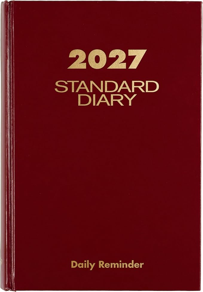 AT-A-GLANCE 2027 Daily Planner, Standard Diary, 5.75" x 8.25" Reminder Journal, Hardcover, Red (SD3891327)