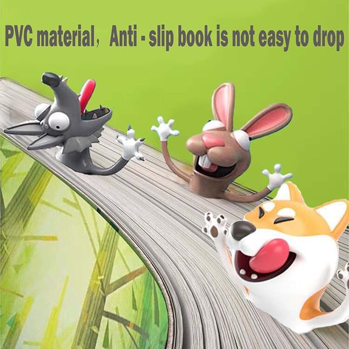 3D Cartoon Animal Book Marks，Funny Cute Pretty Unique Bookmark for Kids, Boys, Girls, Students and Reading Lovers (Gecko)