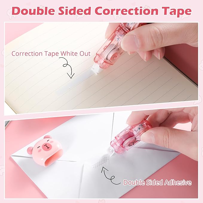 9 Pcs Cute Capybara Stationary Set Kawaii School Supplies Japanese Stationery, Includes Pencil Sharpener, Eraser, Correction Tape, Glue Tape, Sticky Notes, Ruler, Scissors for Office School Supplies