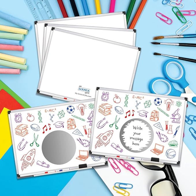 My Scratch Offs 50 Pack Whiteboard DIY Custom Make Your Own Scratch-Offs Prizes for Kids Teacher Supplies for The Classroom Motivational Scratch Cards for Students Appreciation Cards