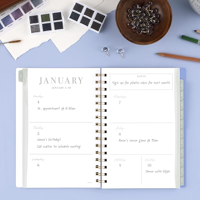 Mead Cambridge 2027 Planner, Weekly & Monthly, 5.5" x 8.5", Leah Bisch, Floral Rain (LB56-200-27)