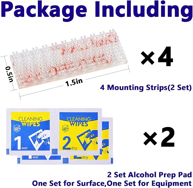 4 Pcs (2 Sets) EZ Pass Mounting Strips for EZ Pass/IPass/IZoom/Sunpass Cars/EZPass Windshield Toll Transponder Holders Reclosable Fastener Peel Dual Lock Strips with Adhesive