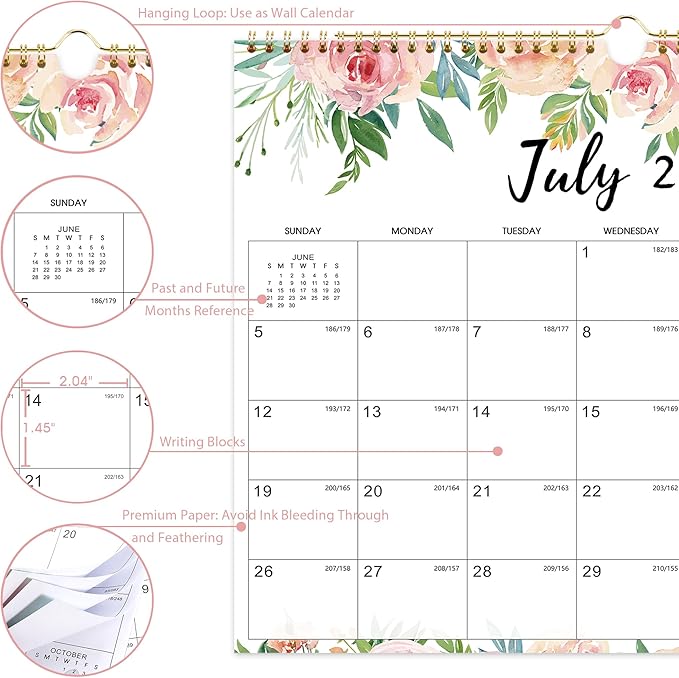 2026-2027 Calendar - July 2026 - December 2027, 14.6'' x 11.4'', Wall Calendar 2026-2027, Twin-Wire Binding, 18 Months Calendar, Premium Paper