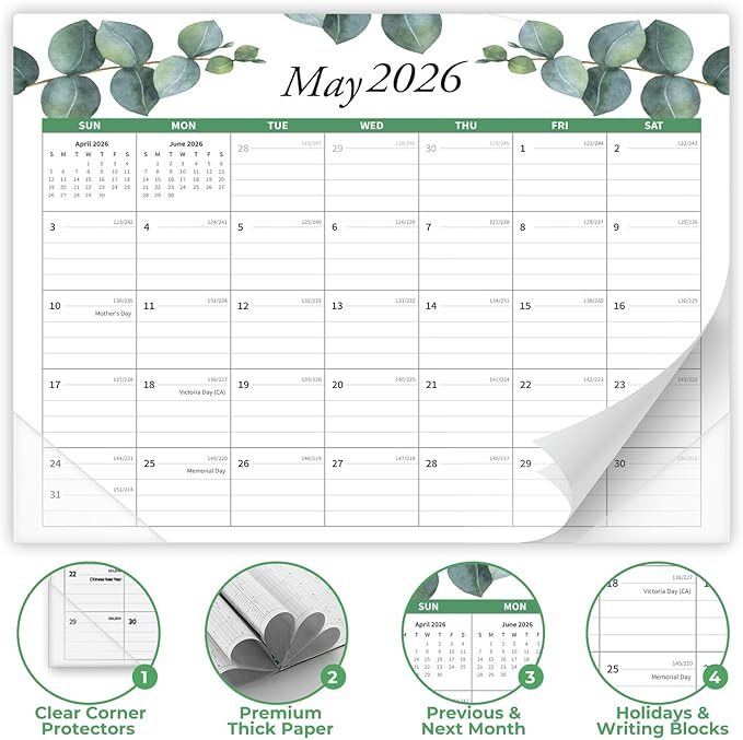 2026 Calendar, Magnetic Calendar for Refrigerator, Runs from January 2026 to June 2027, Fridge Calendars for School, Office & Home Planning and Organizing,15"x12"