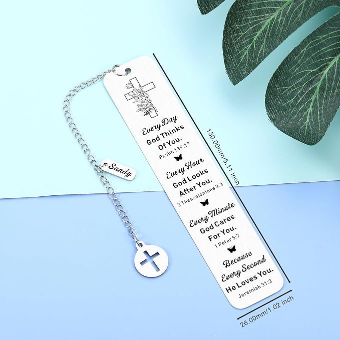 Custom Bookmark, Christian Personalized Bookmark, Catholic Easter Basket Stuffers, Teen Boy Girl Easter Basket Stuffers, First Communion Gifts Confirmation for Girls Boys Teenage, Book Lover Gifts