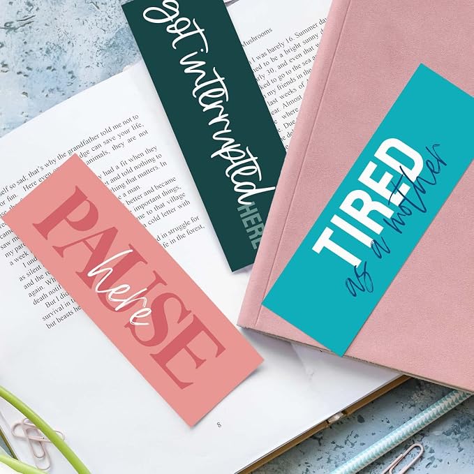Snarky Bookmarks / 2" x 6" Hilarious Paper Bulk Pack Quotemarks / 24 Motivational Bookmarks Set/Funny Book Lover Bookmark Present/Made in The USA