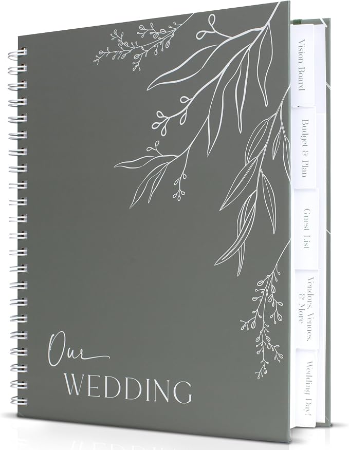 Beautiful Minimalistic Wedding Planner Book and Organizer - Enhance Excitement and Makes Your Countdown Planning Easy - Unique Engagement Gift for Newly Engaged Couples, Future Brides and Grooms