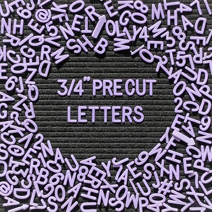 304 Pcs Pre-Cut Letter Board Letters – Ready to Use, No Cutting Required! – Secure Packaging Ensures Safe Delivery – White 0.75 Inch Changeable Felt Board Accessories for Holiday Decor & Creative Signs (Purple)
