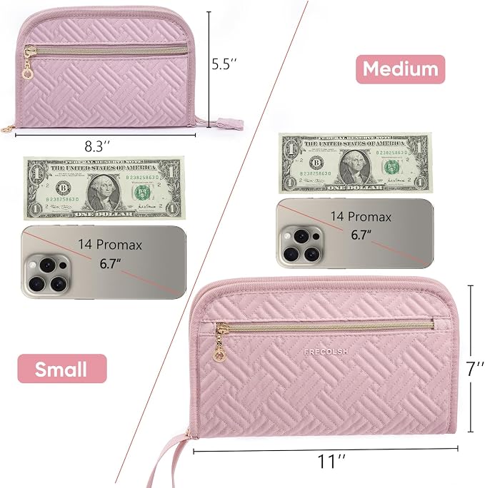 Receipt Organizer with 12 Pockets 10x6 Receipt Holder Organizer - Small Accordion File Organizers - Cash Organizers for Travel, Business, Gift