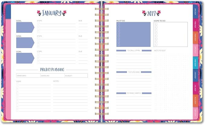 High Note 2027 Planner, 17-Month Hardcover Weekly & Monthly Planner: August 2026 – December 2027, 9" x 10", Jess Phoenix, with Goal & Project Planning Pages, Notes, Lists & Sticker Sheet