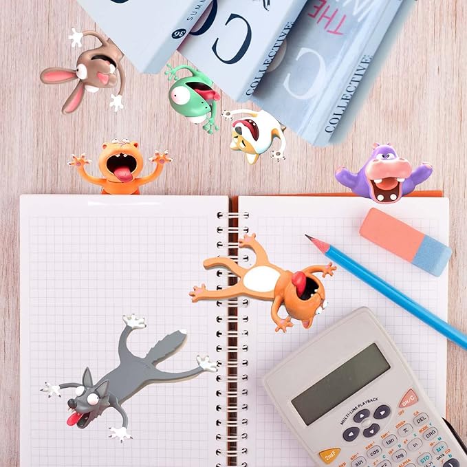 3D Cartoon Animal Book Marks，Funny Cute Pretty Unique Bookmark for Kids, Boys, Girls, Students and Reading Lovers (Wolf)