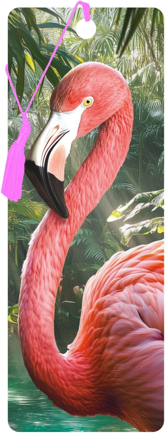 3D LiveLife Bookmark - Pink Oasis from Deluxebase. Cute Lenticular Flamingo Page Marker. Animal Themed Accessories for Book Lovers. Small Gifts for Men, Women, Writers and Teachers.