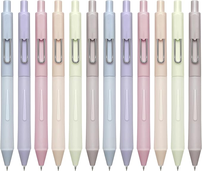 Aisibeiger 0.5mm Gel Pens Black Ink Pen Gel Retractable Pens for Smooth Writing Office Supplies (12-count)