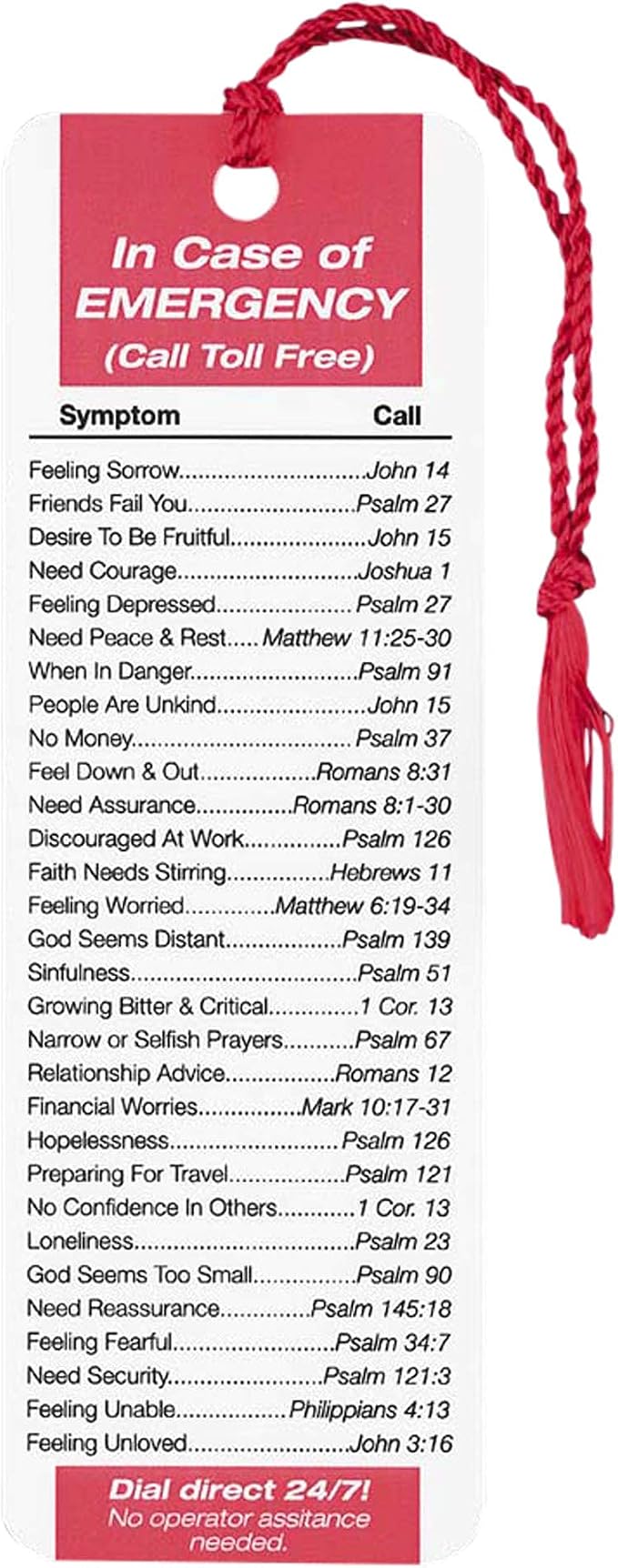 Dicksons in Case of Emergency Bible Verses 2 x 6 Cardstock Tassel Bookmark Pack of 12
