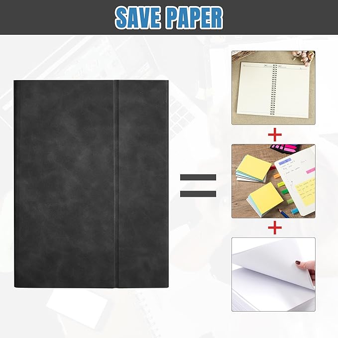 Portable Dry Erase White Board Notebook 6" x 9" (A5), Small Double Sided Folding Reusable Whiteboard with Stand, Anti-Ghosting Surface Foldable Notebook with 3 Markers & 1 Pen Bag, for Draft, Meeting