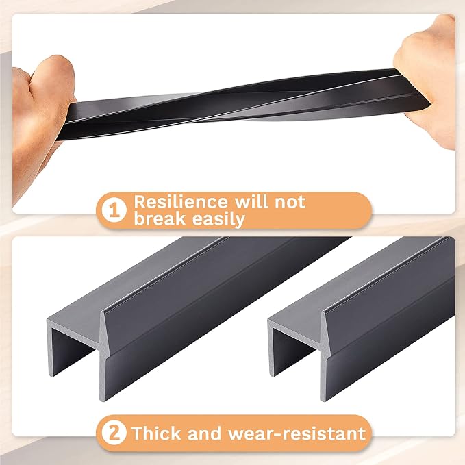 Tenare 4 Pieces Hanging File Rails PVC Black File Rails Hanging System Keeping Your Folders Neat and Organized(1/2 Inch Drawer Sides 24 Inch Long)