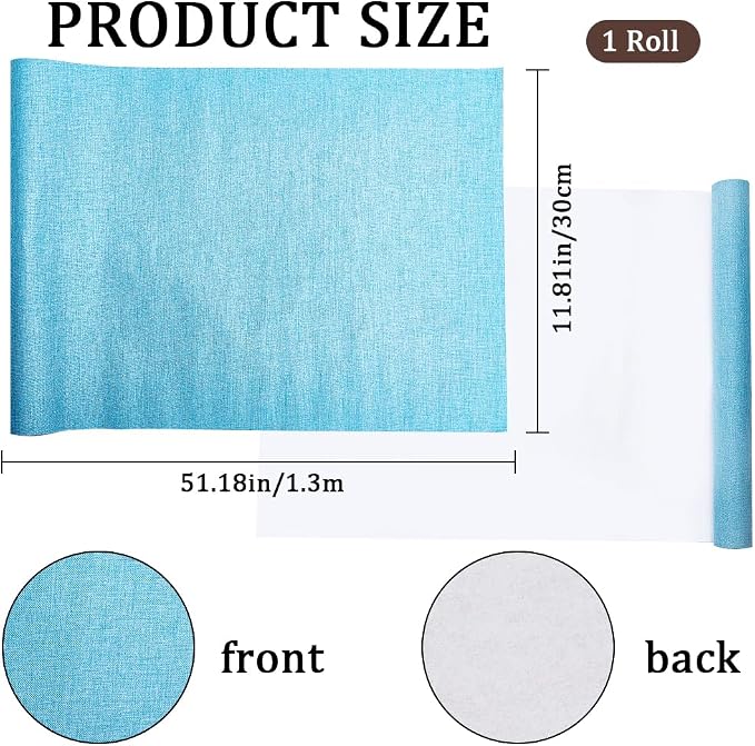 CRASPIRE Book Cloth for Book Binding 51 x 11.8in Force Blue Fabric Surface Paper Backed A3-A8 Linen Bookcover Books Album Scrapbooking Archival DIY Covering Protector Bookcloth Bookbinding Supplies