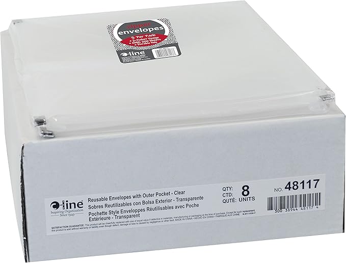 C-Line Zip 'N Go Expanding Portfolio with Outer Pocket, Letter Size, 200-Sheet Capacity, Clear, 3 per Pack (48117)