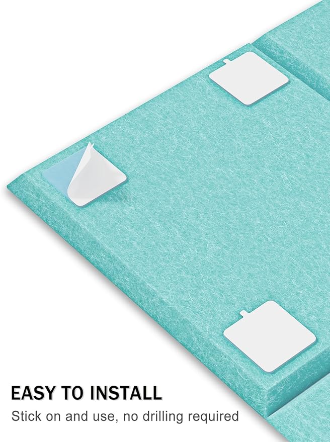 Hsurbtra Large Cork Board for Wall 36 x 24 Inch, 6 Pack Felt Bulletin Notice Board with Pushpins for Office Home School Farmhouse Wall Decor, Lake Blue