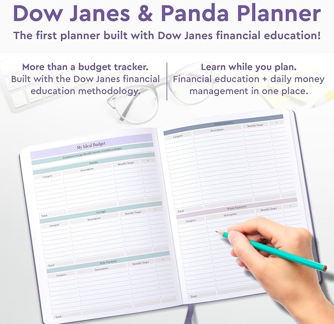 Dow Janes Planner Panda Planner Budget Planner 2026 Financial Planner – Monthly Budget Planner & Bill Payment Tracker, Expense Tracker Notebook, Budget Book, 8.5 x 11 Softcover Purple 120gsm