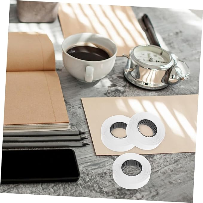 Angoily 10rolls White Paper Price Labels for Marking and Pricing Suitable for Retail Shops Supermarkets and Warehouses Labels Per Roll Application